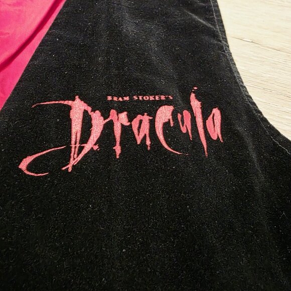 Vtg Paragraff Clothing Black Red Suede Satin Vest Bram Storkers Dracula Sz LG - Picture 2 of 6